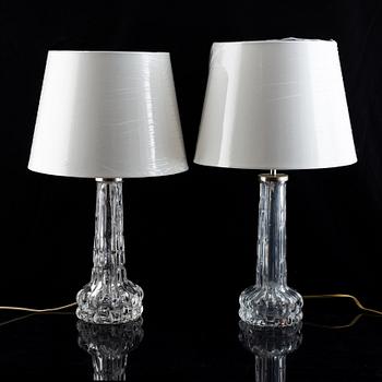 Carl Fagerlund, bordslampor, ett par, Orrefors, 1900-talets andra hälft.