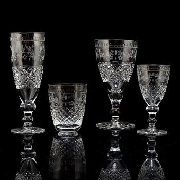 45 psc glass 'Elvira Madigan' by Kosta Boda, Sweden.