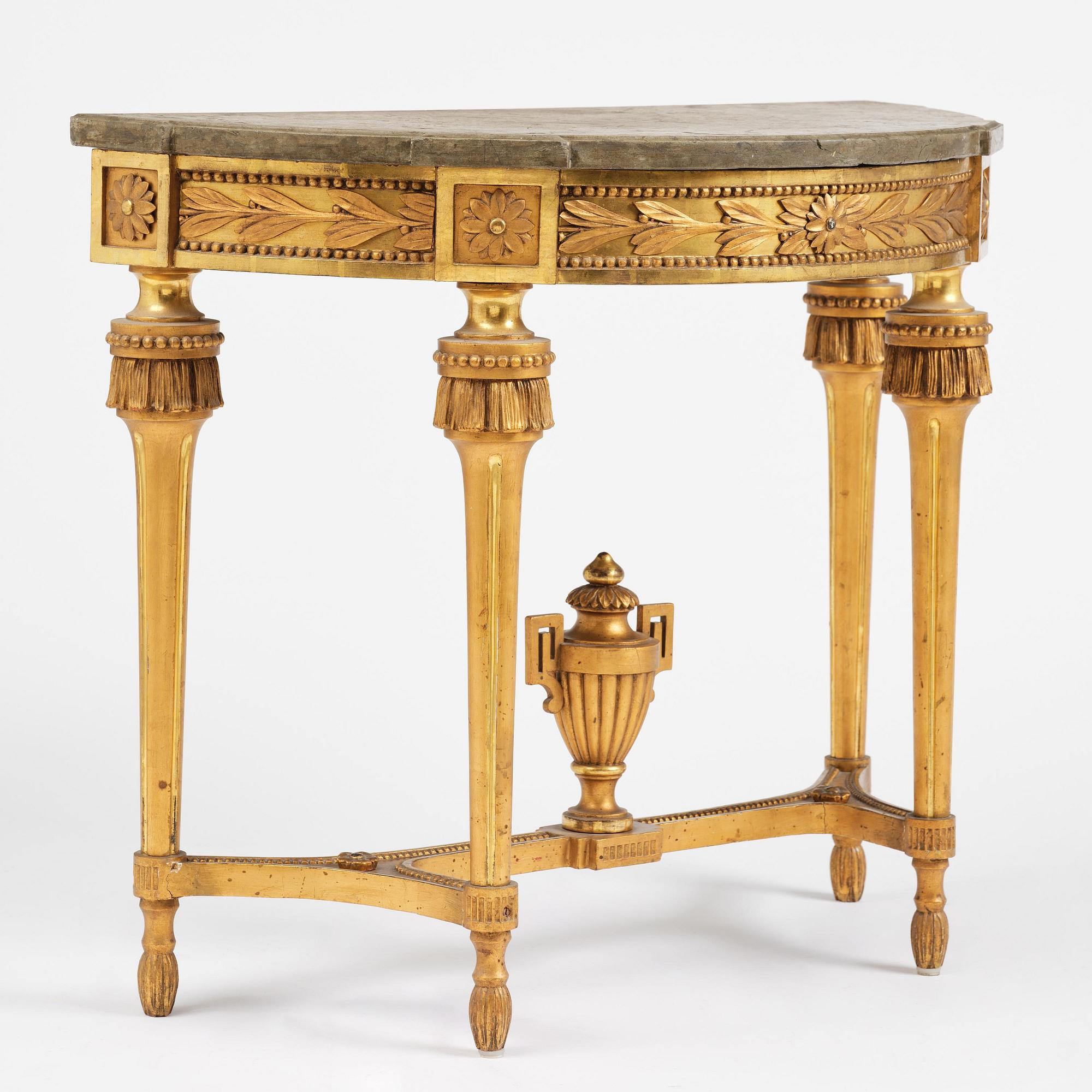 Konsolbord, Stockholmsarbete, sent 1700-tal, Gustavianskt.