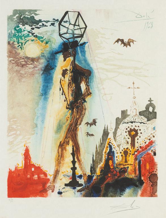 Salvador Dalí, färglitografi, 1970, signerad N/Z.