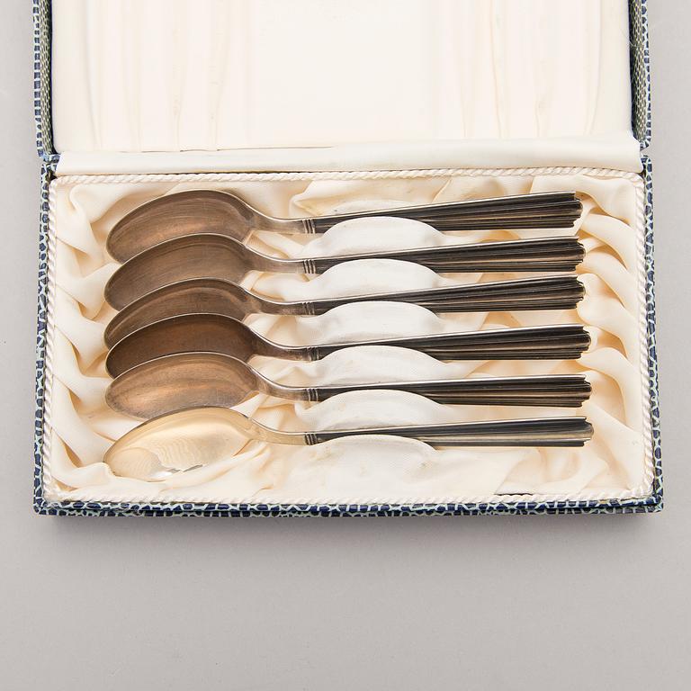 A 21-piece set of 1960s 'Margit' Finnish silver (916) flatware by Hopeakeskus Oy, Helsinki.