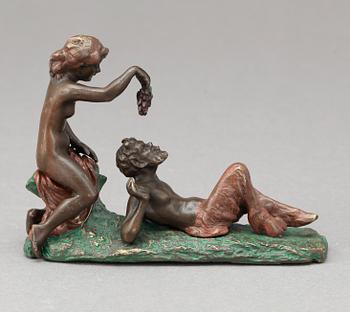 FIGURGRUPP, wienerbrons, Bergmann, Österrike, omkring 1900.