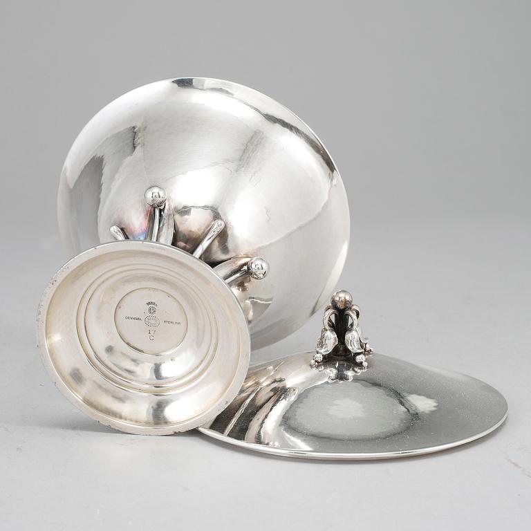 A Johan Rohde sterling silver bowl with lid, model 17C, Georg Jensen after 1945.