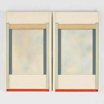 Igor Cronsioe, a pair of "Sudden Seat" folding chairs, Futura Gallery, Stockholm, 1983.