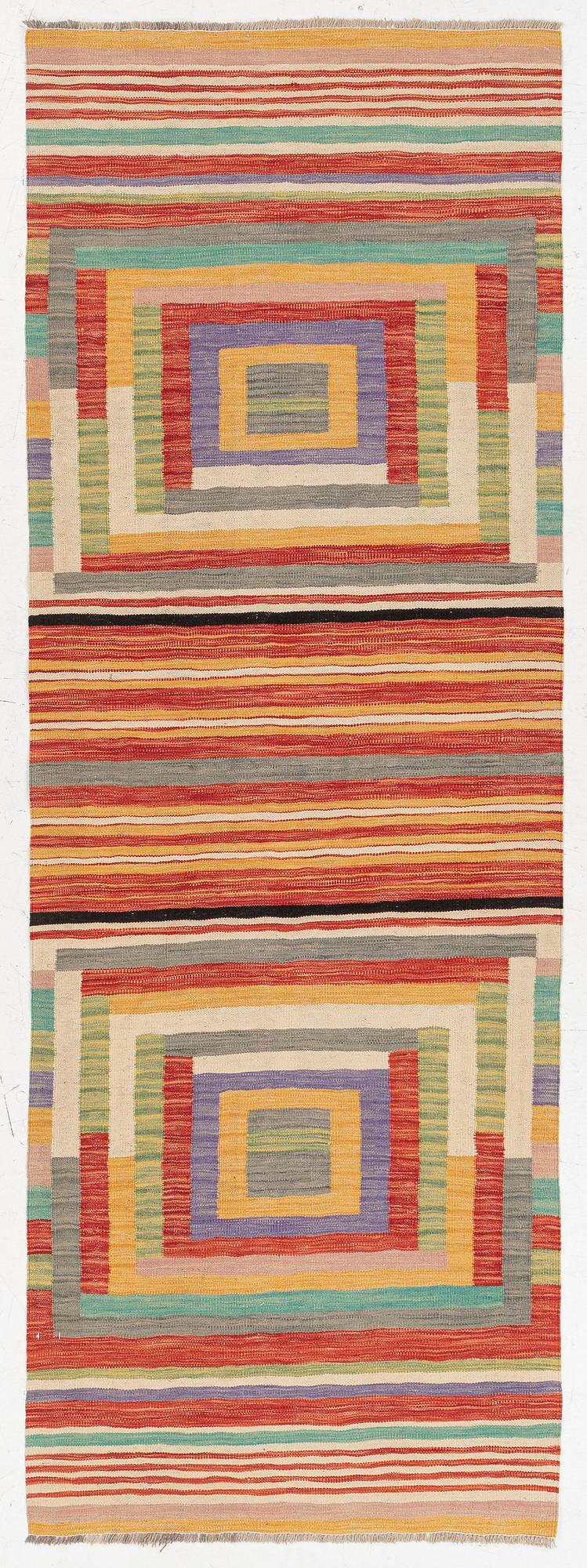 Rug, kilim, modern, approx. 258 x 91 cm.