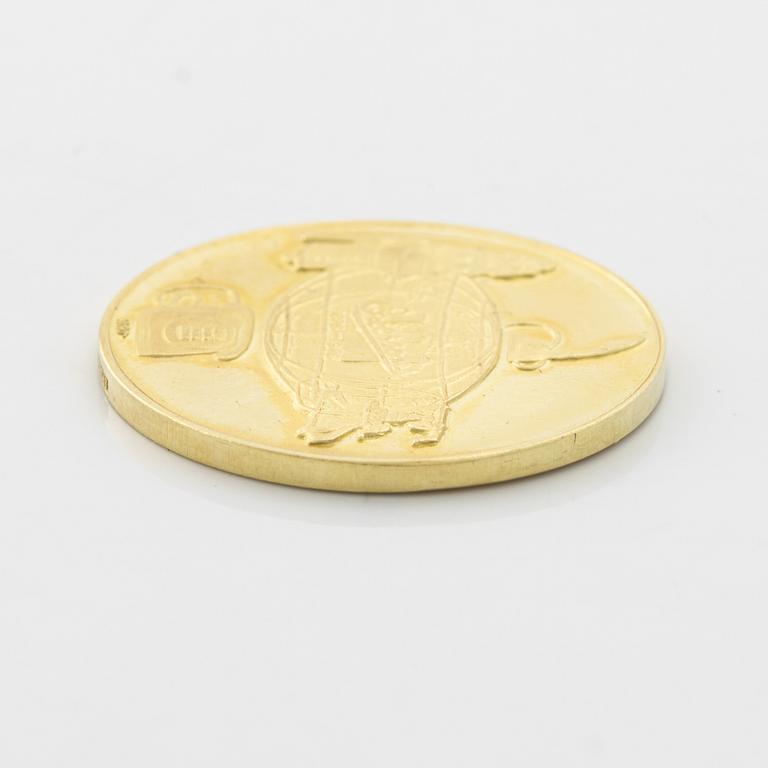 Astri Bergman-Taube, Jubileumsmedalj, guld 18K, LM Ericsson 100 år, 1876-1976. Sporrong, 1976.