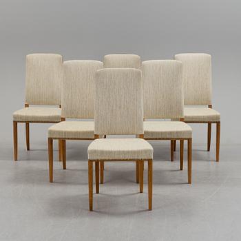 CARL MALMSTEN, six 'Gustavus' chairs from Åfors möbelfabrik.