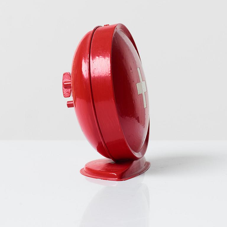 Martin Wickström, painted metal alarm clock, signed MW and dated -97.