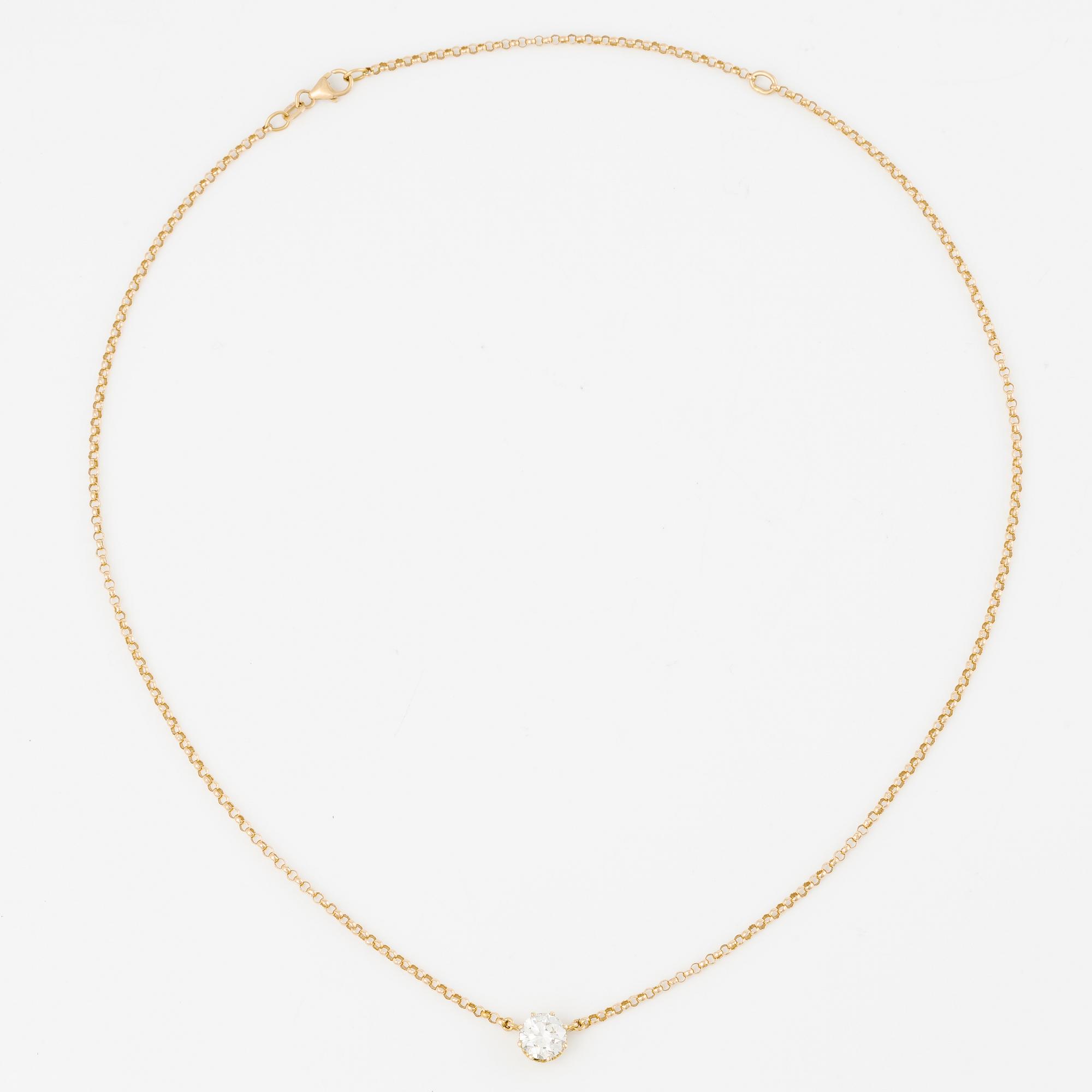 Hängsmycke 18K guld med en rund briljantslipad diamant.