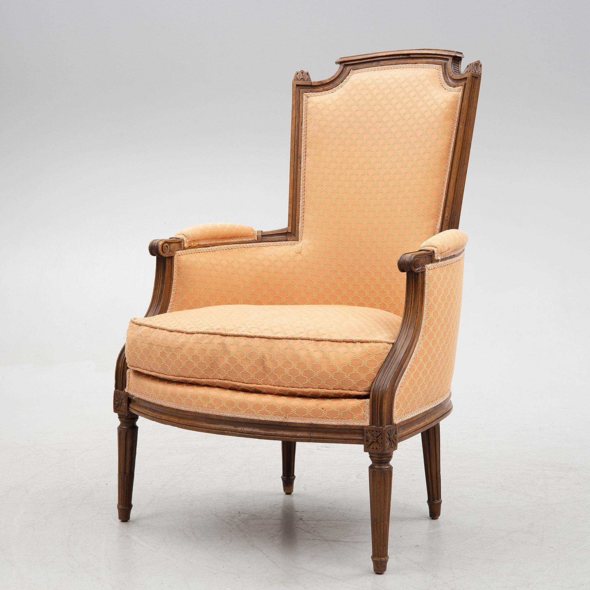 Bergère, Louis XVI, probably by Martin Jullien, master in Paris 1777.