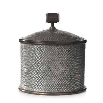 Estrid Ericson, a pewter and brass jar with cover by Svenskt Tenn, Stockholm 1936.