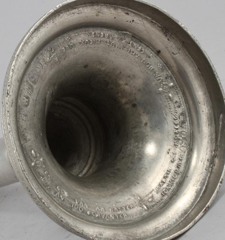 LJUSSTAKE, tenn, Martin Gustaf Moberg, Jönköping, 1795.