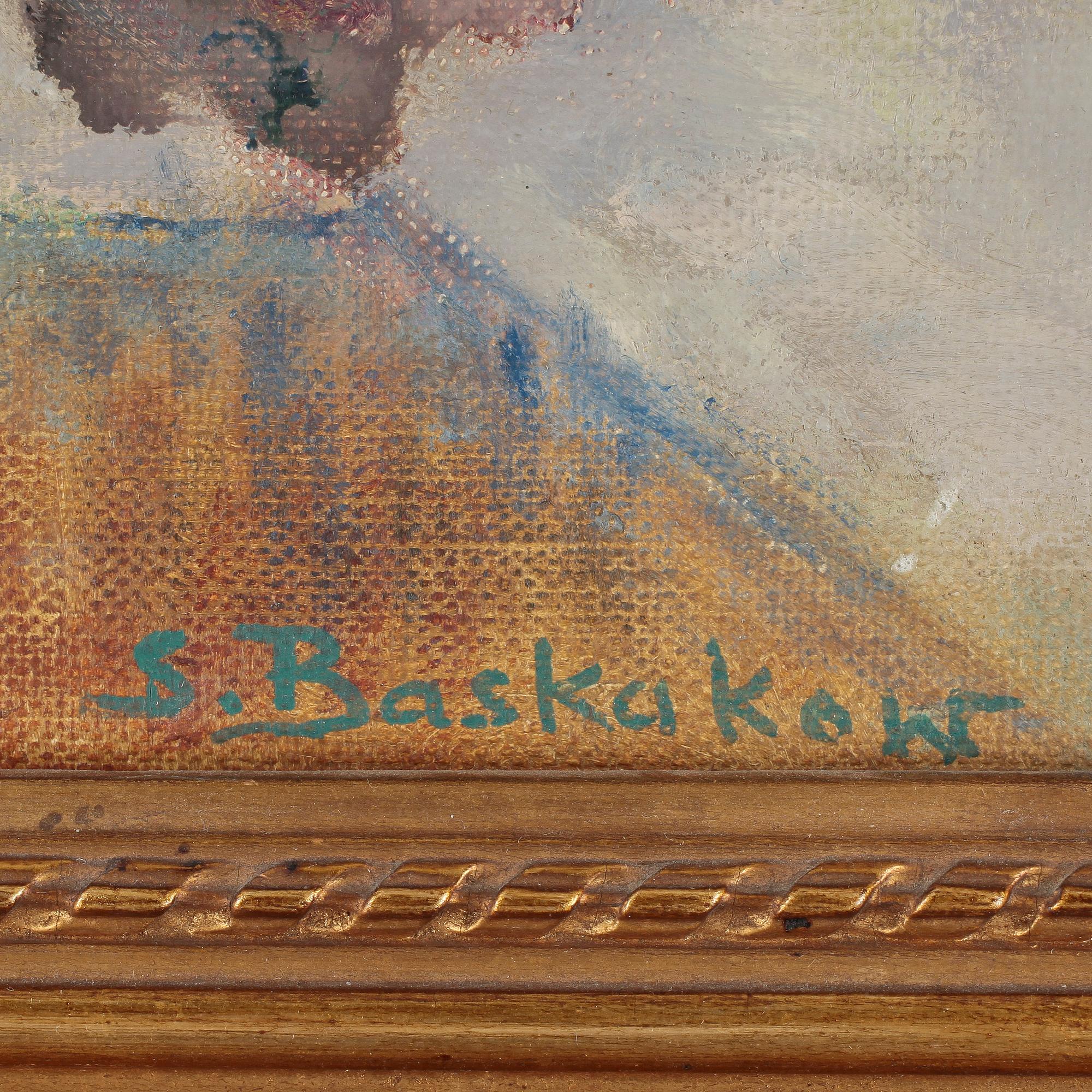 OKÄND KONSTNÄR, olja på duk, signerad S Baskakow.