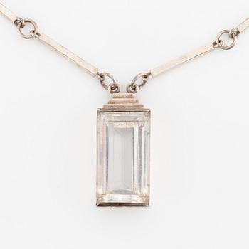 Wiwen Nilsson, a sterling silver and rock crystal necklace, Anders Nilsson, Lund 1944.