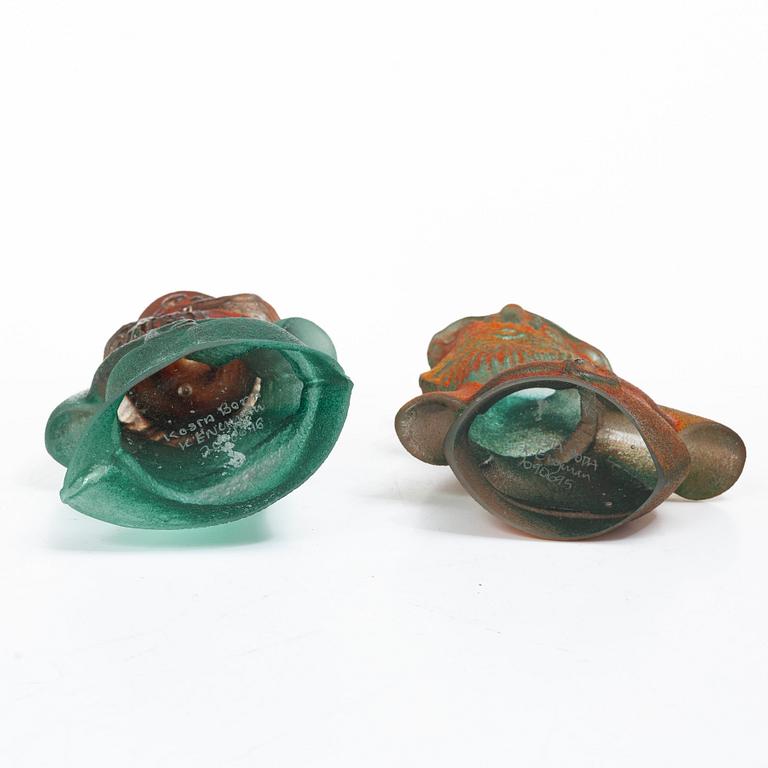 Kjell Engman, seven 'Christmas' figuriens, Kosta Boda.