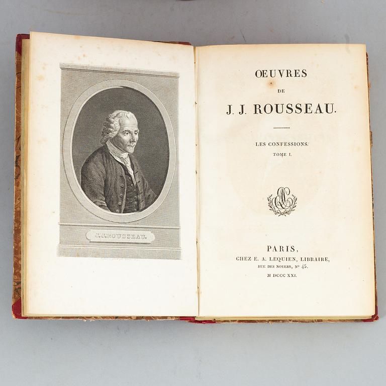 The Works of Rousseau, provenance: Fredr. von Rosen (20 vol).