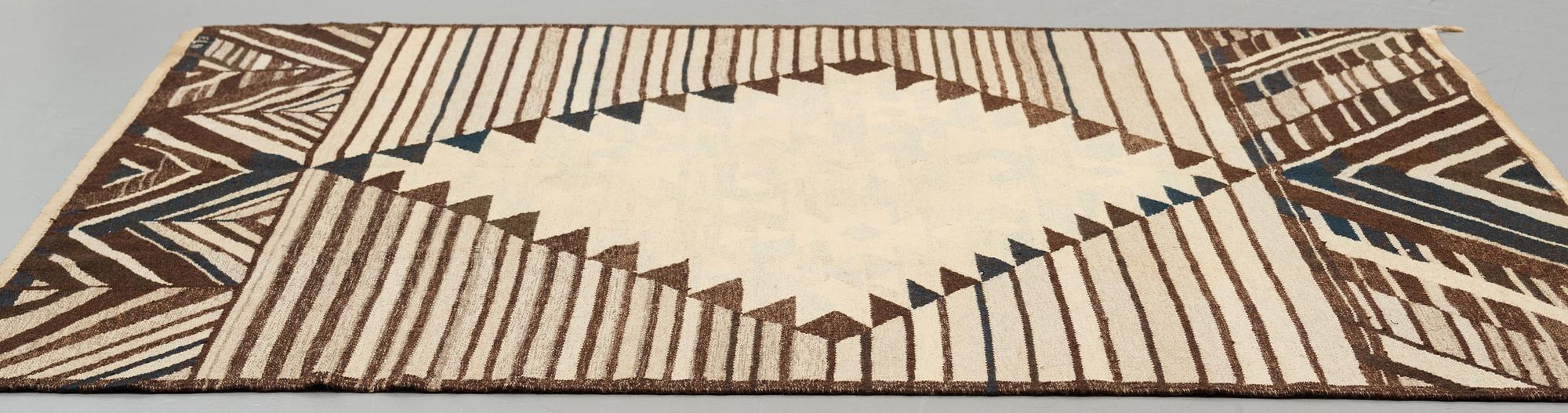 Viveca Nygren, Matto, flat weave, ca 227,5-228 x 192,5-193,5 cm, signed KLH VN.