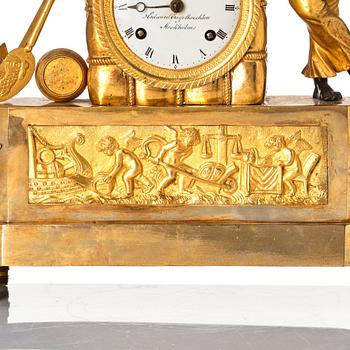 A Empire Mantle clock, "Le Matelot" by Eduard Engelbrechten (active in Stockholm 1815-1845).