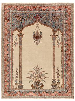 383. A Tabriz carpet, part silk, Northwest Persia (Iran), c. 323 x 246 cm.