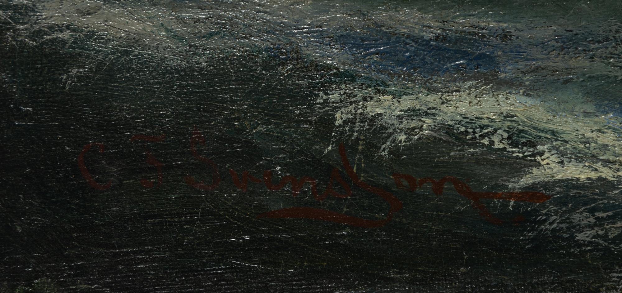 Christian Fredrik Swensson (Svensson), Marine with sailing ship and steamship.