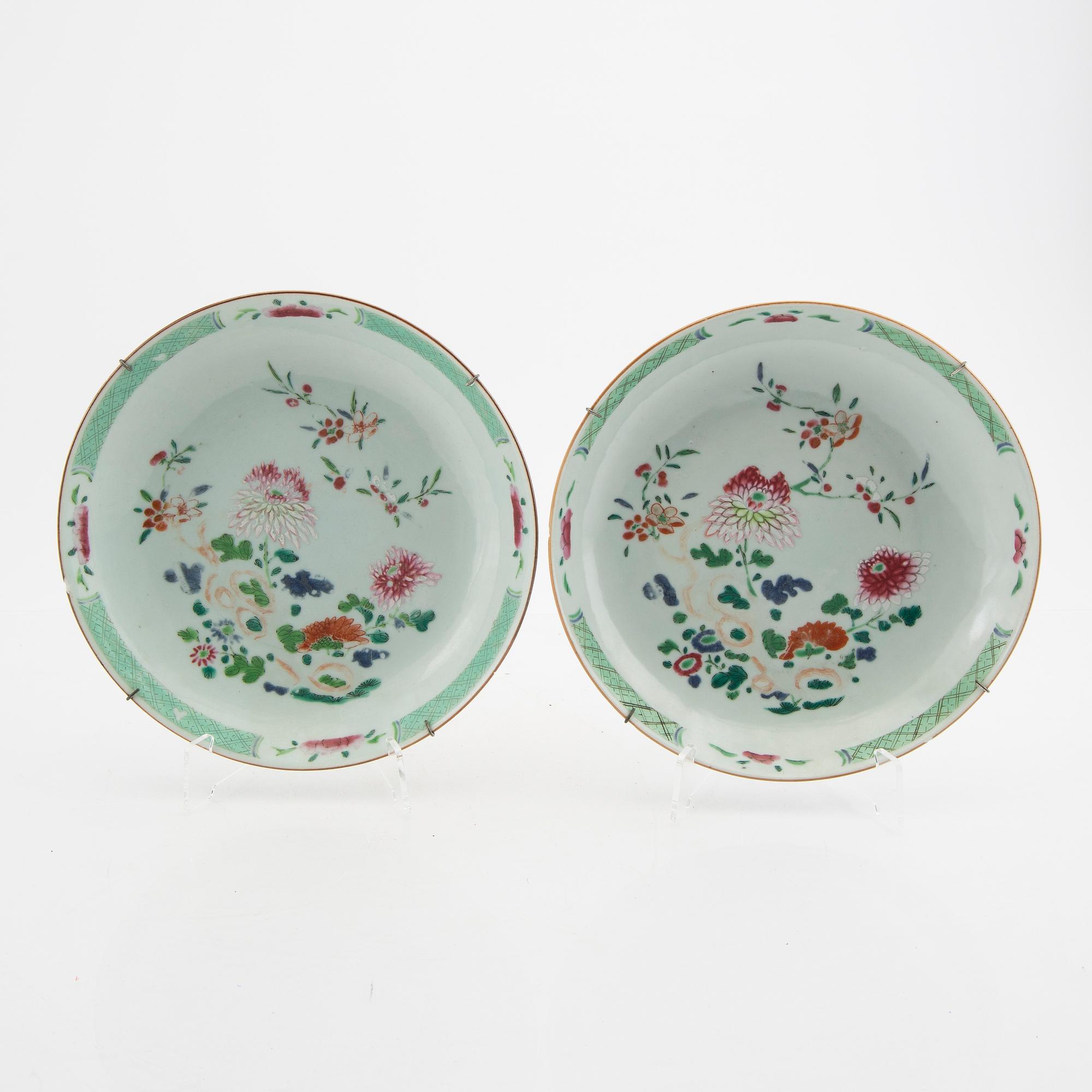 Skålfat ett par Kina 1700-tal porsin.