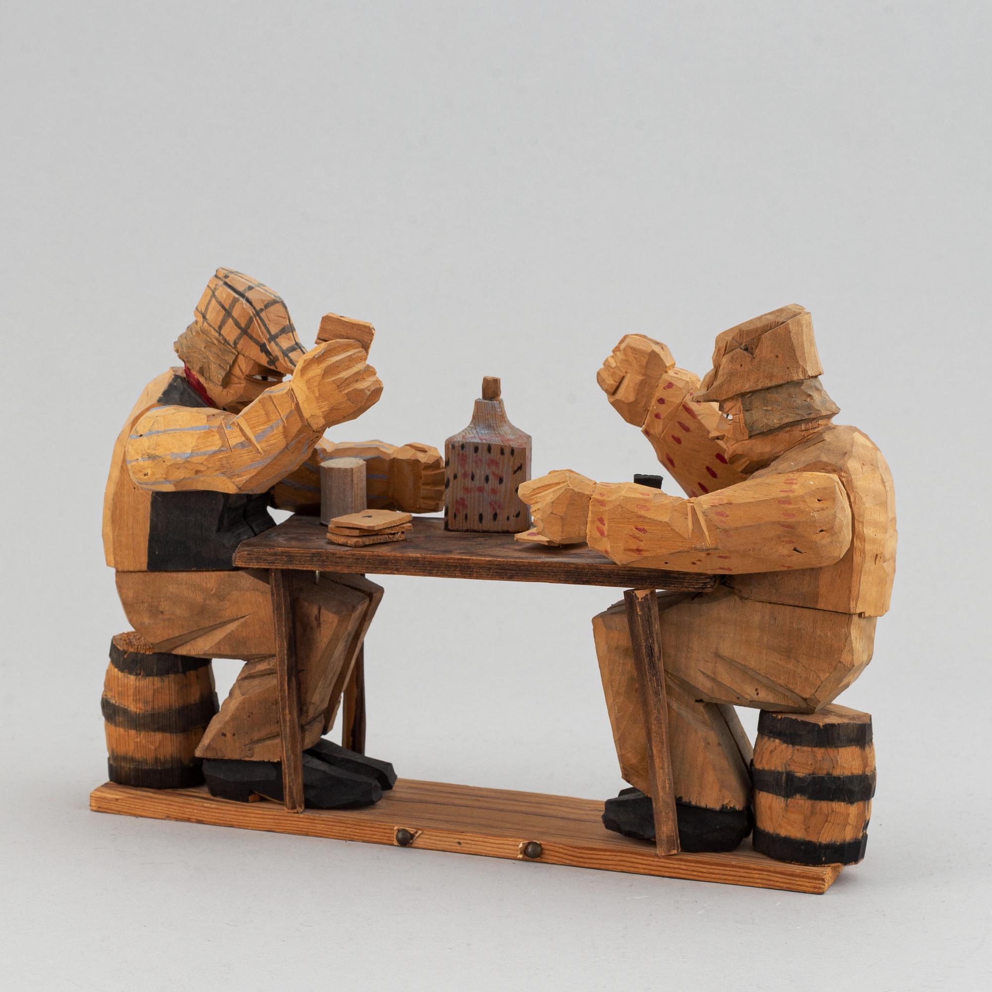 Oidentifierad konstnär, träskulptur, signerad och daterad 1920.