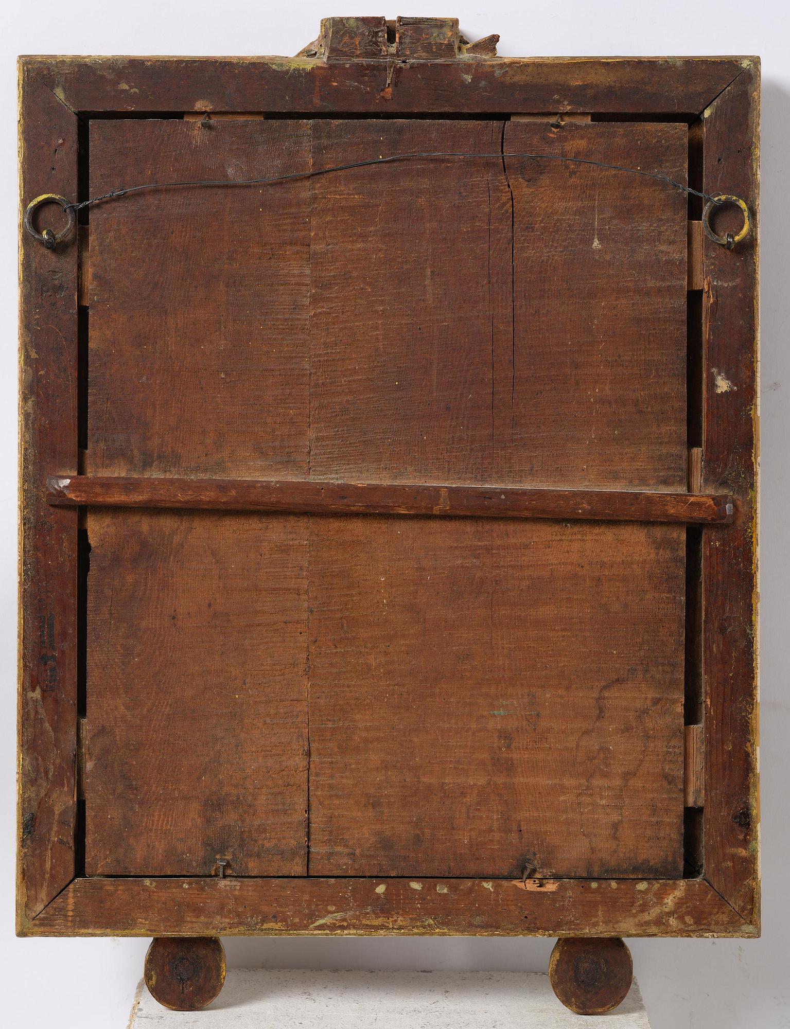Spegellampett, för två ljus, av Per Westin (bildhuggare och spegelmakare i Stockholm från 1777), Gustaviansk.