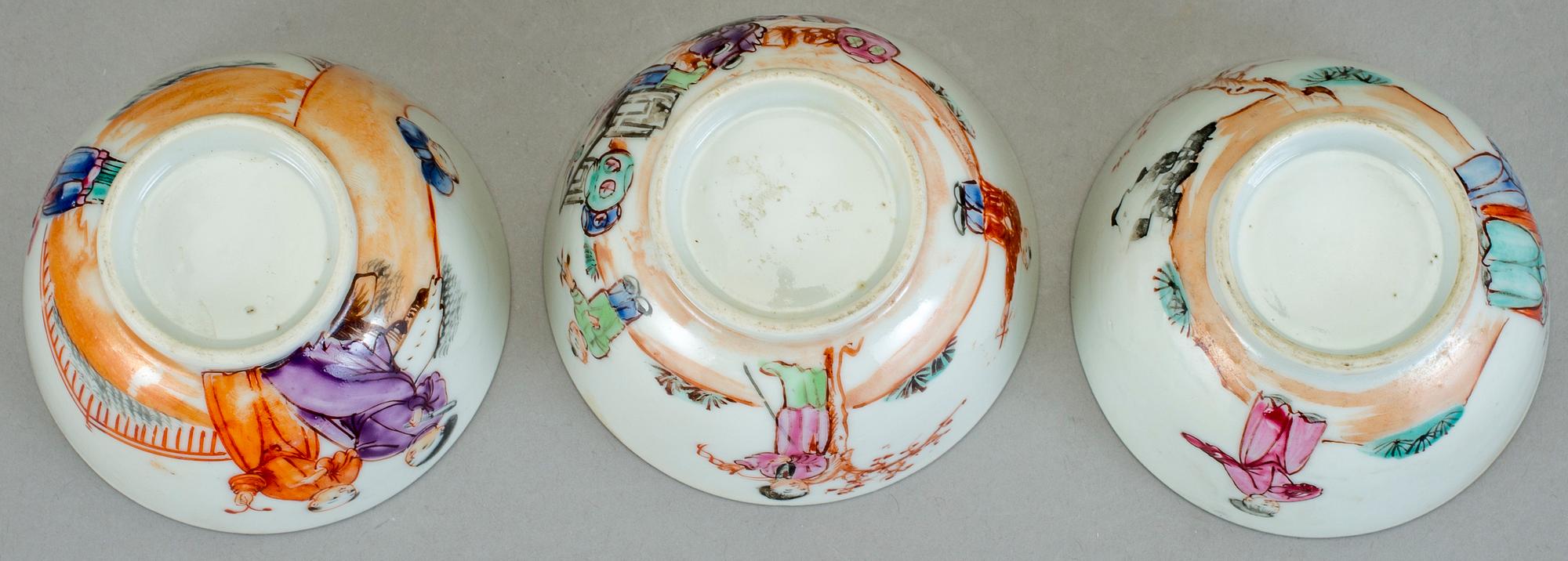 PARTI PORSLIN, 4 delar, Kina, 1700-tal.