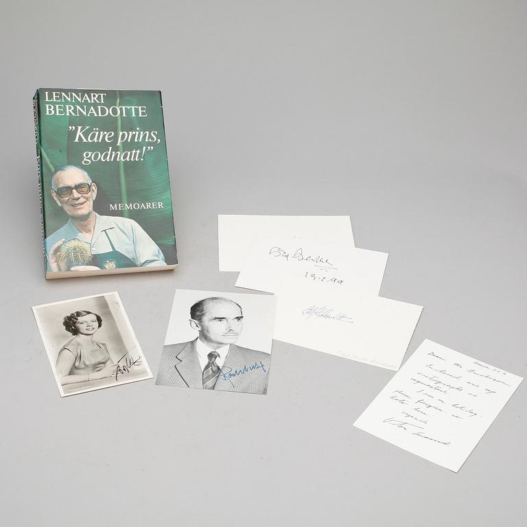 KUNGLIGA AUTOGRAFER, 8 st, bla Dr. Otto von Habsburg på fotoreproduktion, egenhändiga.