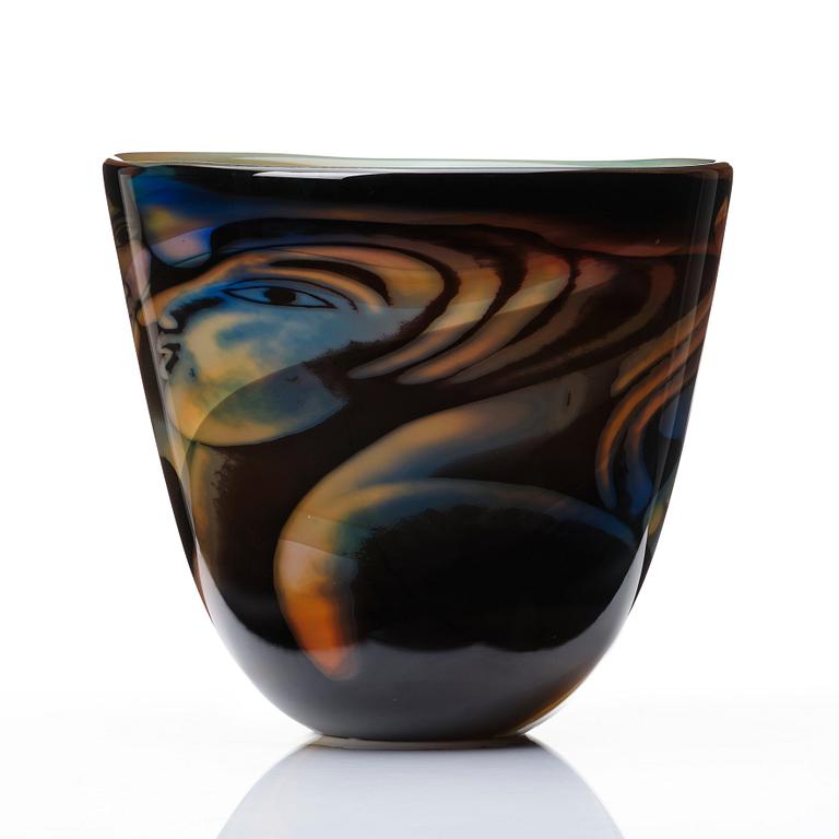 Eva Englund, a 'Graal' glass vase, Orrefors, Sweden.