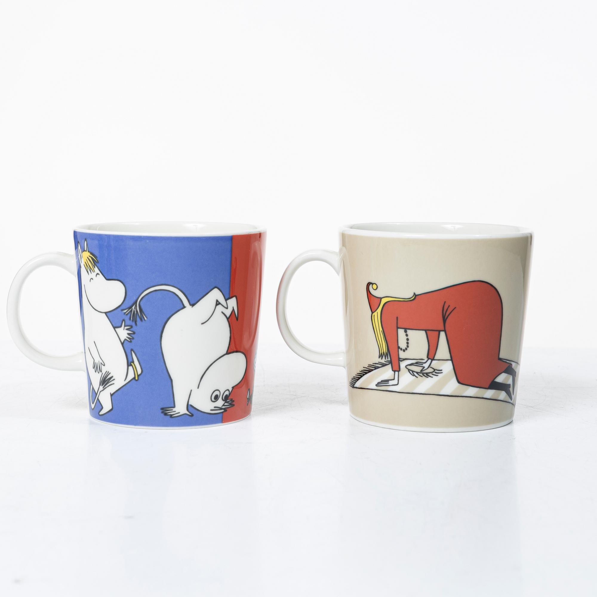 Arabia, ten Moomin mugs, Finland, 2002-2013.