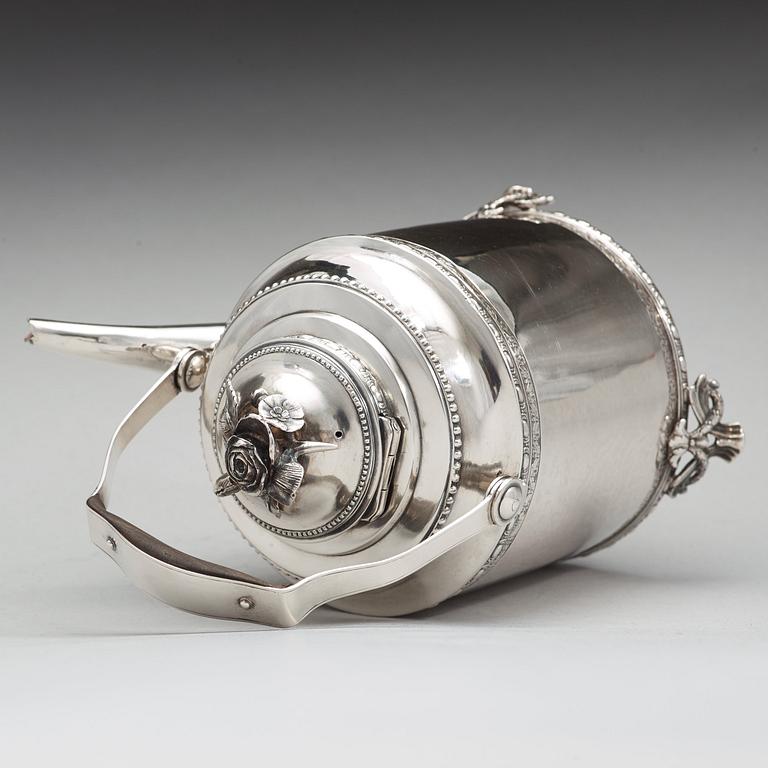 A Swedish 18th century silver tea-pot, mark of Lars Boye, Stockholm 1786.