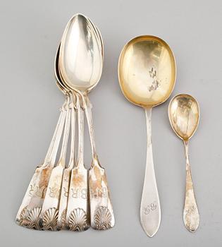 BESTICK, 8 delar, silver, Finland. Vikt ca 339 g.