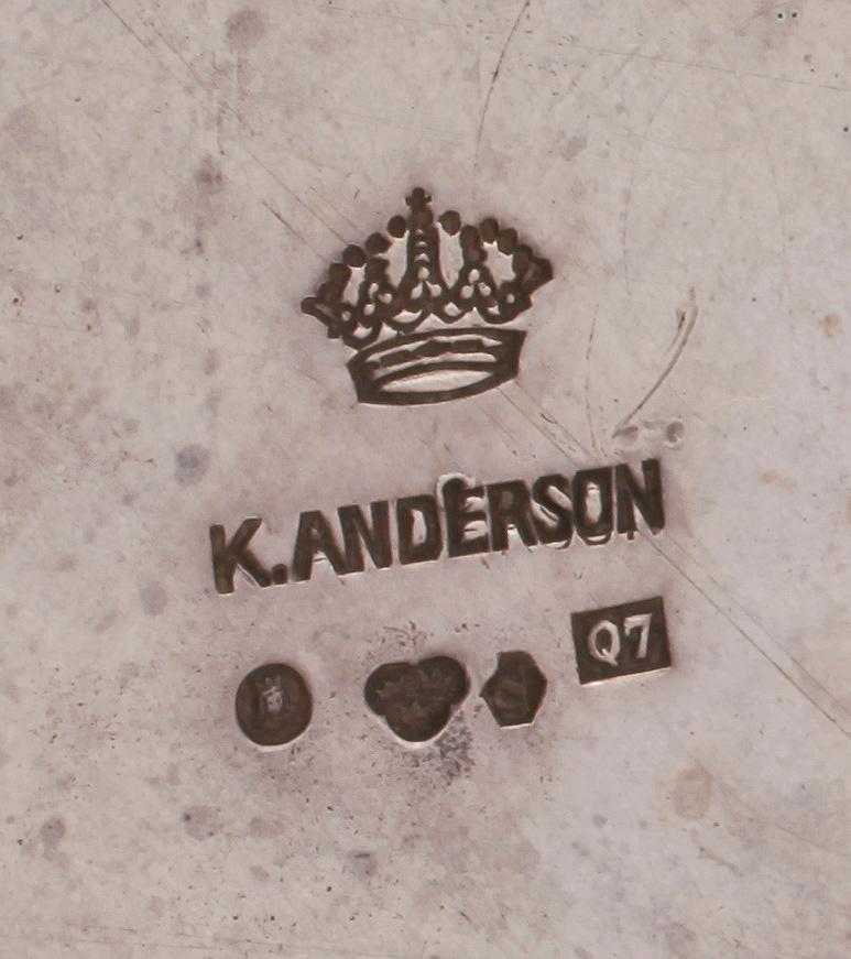 BÄGARE, silver, K. Anderson, Stockholm, 1918. Tot. v. 590 g.