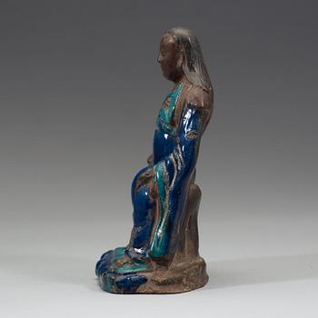 A Fahua seated figure of Zhenwu, Ming dynasty (1368-1644).