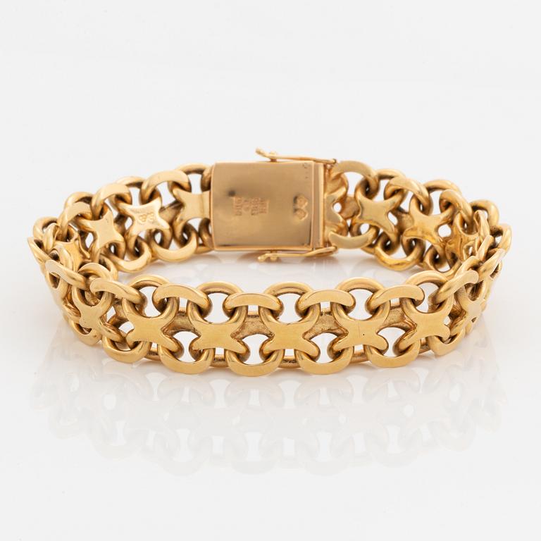 18K gold bracelet, Bröderna Hedens Guldateljé, Stockholm, 1960.