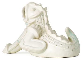468. A Wilhelm Kåge stoneware figure of a dragon puppy, Gustavsberg ca 1940.