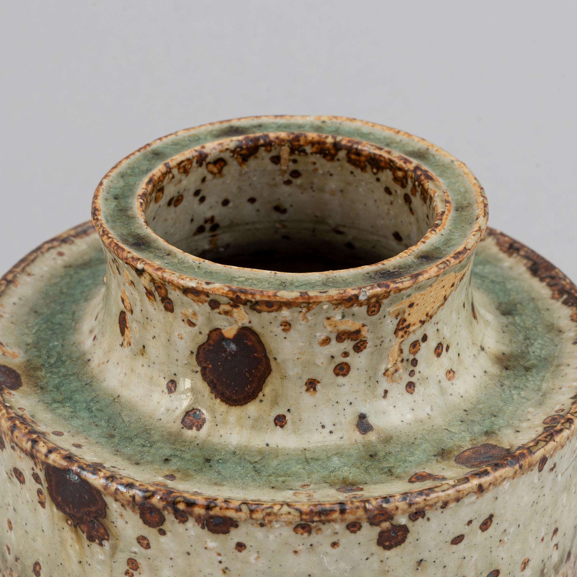Marianne Westman for Rörstrand and Britt-Louise Sundell for Gustavsberg studio, two stoneware vases, Sweden.