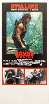 Filmaffisch Sylvester Stallone "Rambo First blood II" 1985.