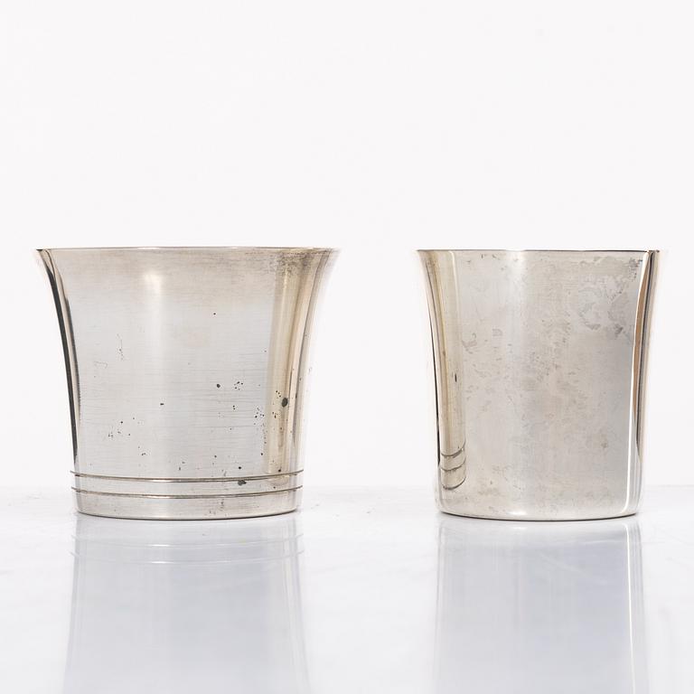 Seven Swedish silver cups, Stockholm 1950s-60s.