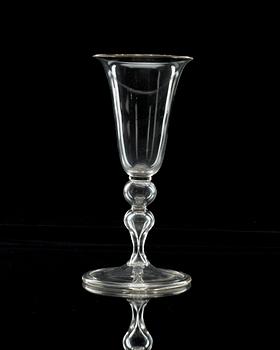 An English wine glass, 18th Century.