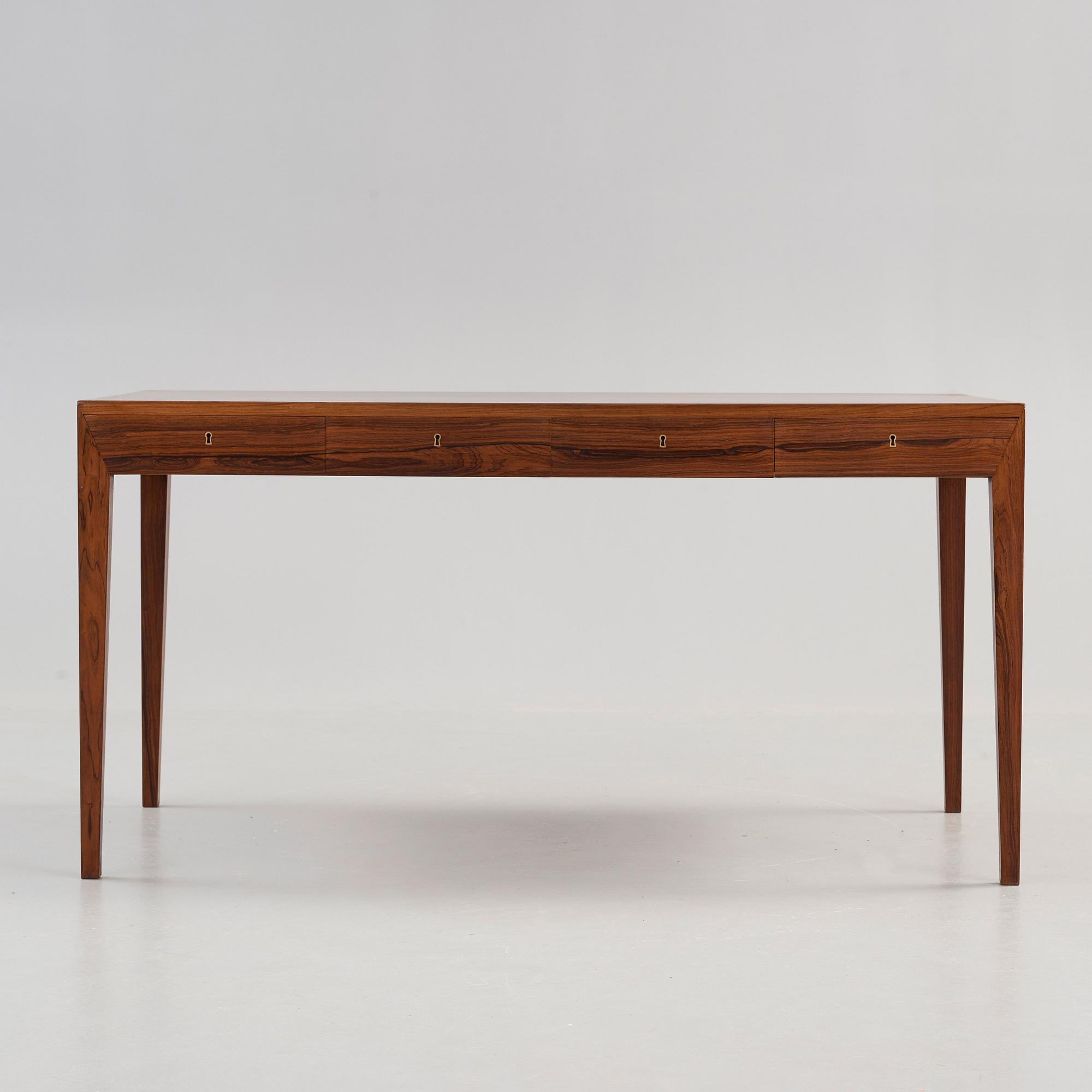 SEVERIN HANSEN, attributed to, a palisander desk, Denmark 1960's.