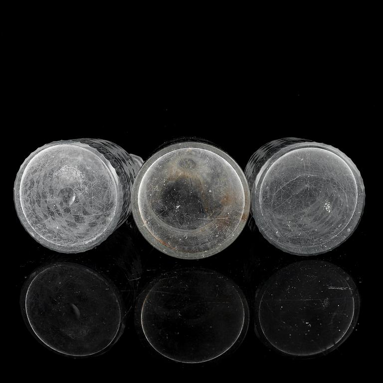A set of three (2+1) bottles, 19th Century.