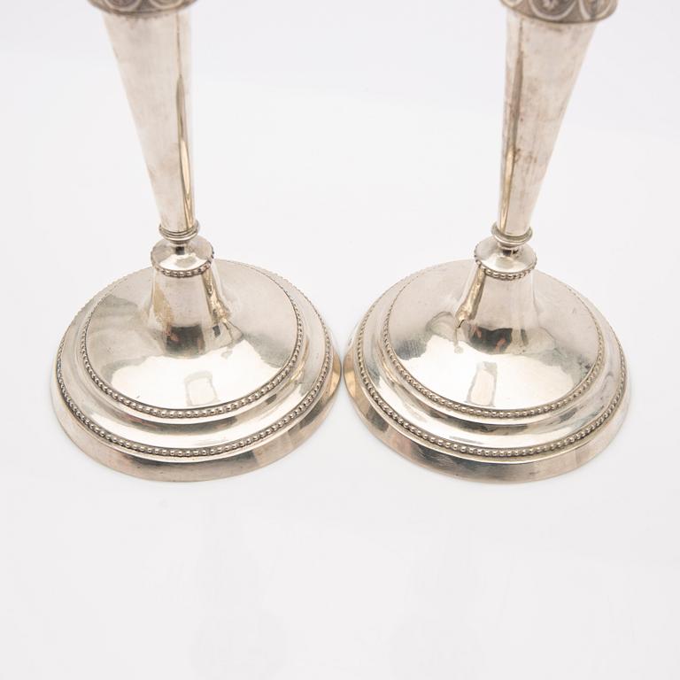 Candelsticks, a pair, silver, Carl Ludvig Berendt, Gdansk (1728-1804), master 1753.