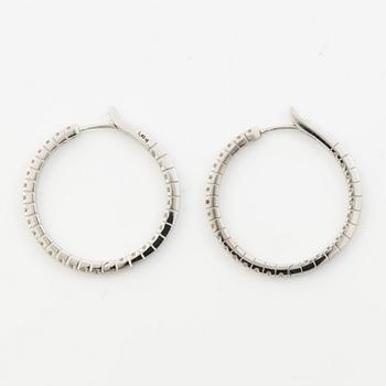 Earrings 18K white gold with brilliant-cut diamonds.