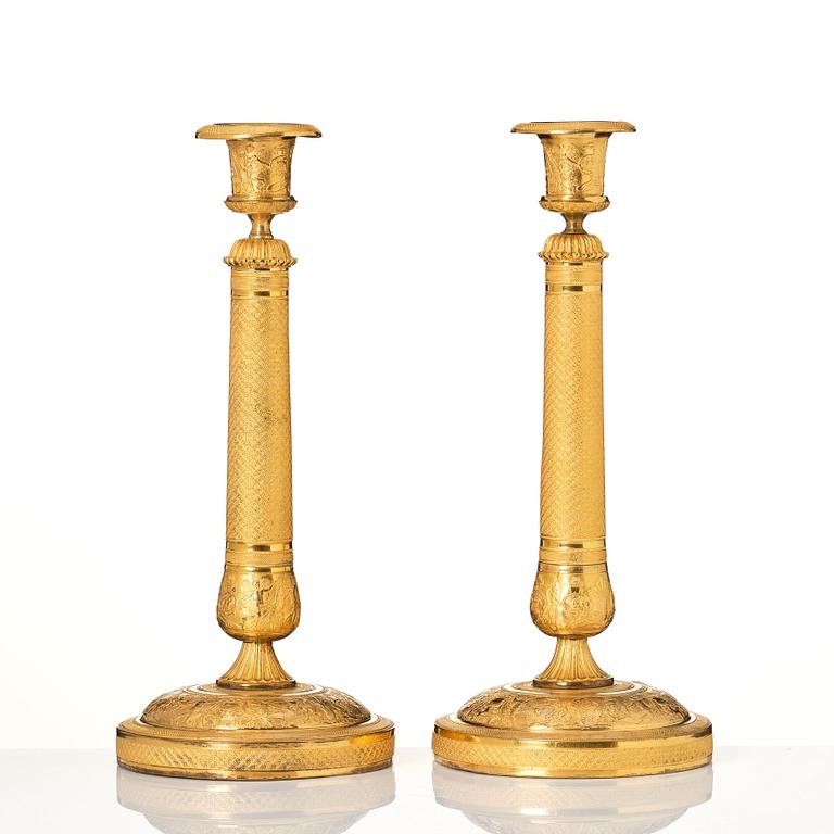 A pair of Russian Empire candlesticks.