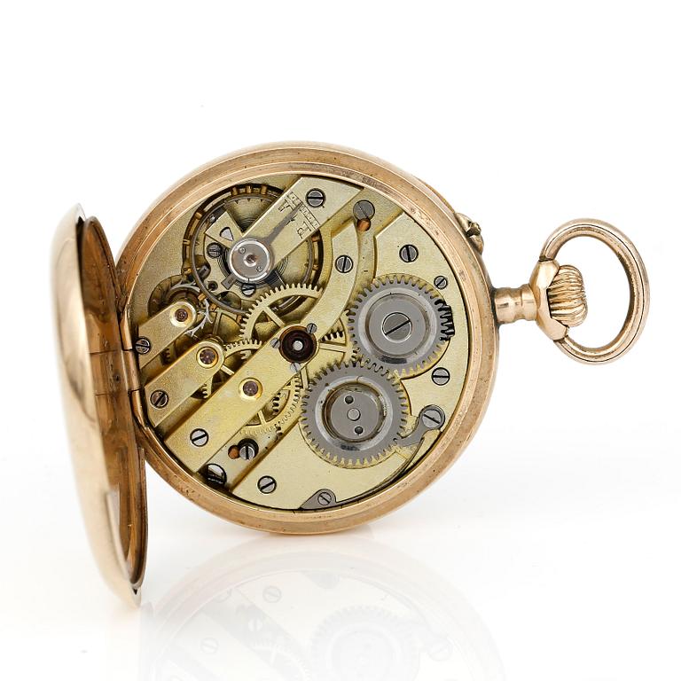 FICKUR, 14K guld och gulmetall, Schweiz, omkring sekelskiftet 1900.