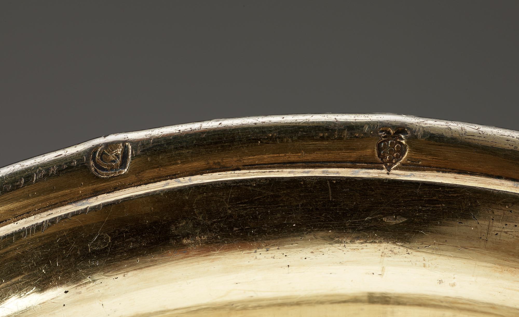 An important German 17th century parcel-gilt tankard, makers mark of Abraham Drentwett I, Augsburg 1645-1650.