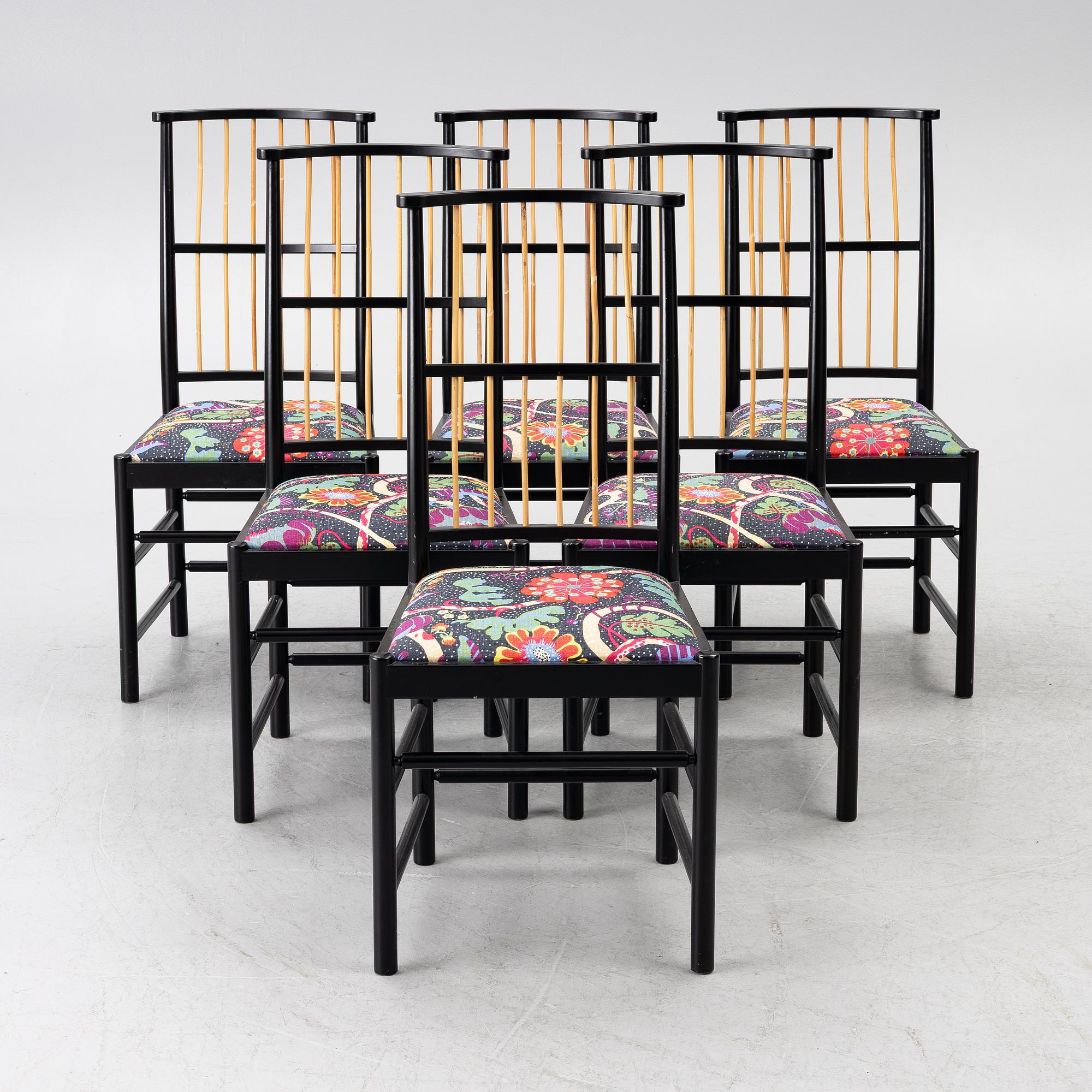 Josef Frank, chairs 6 pcs, model 2025, Svenskt Tenn Company.