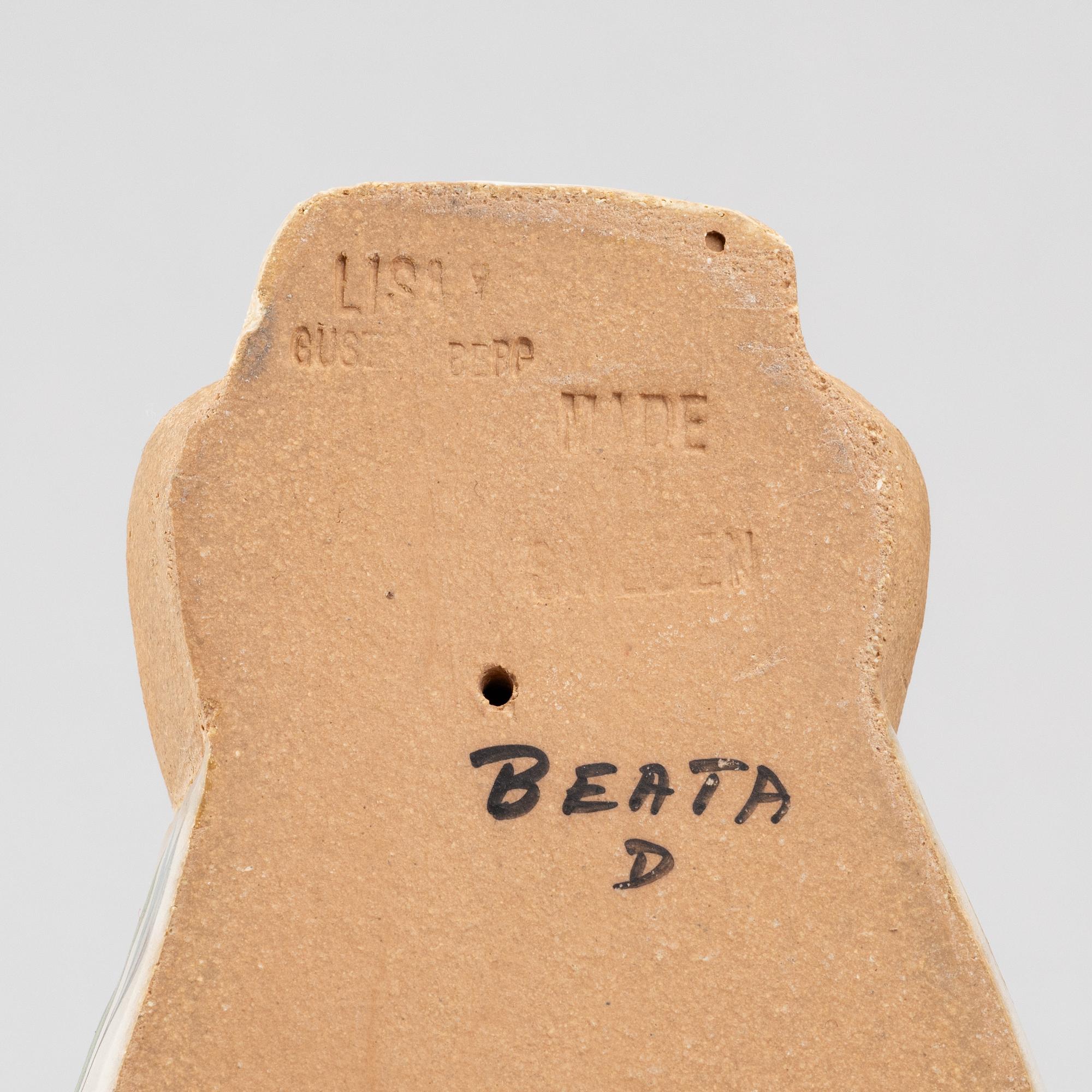 Lisa Larson, a stoneware figurie, "Beata" from the series "ABC-Flickorna", Gustavsberg, Sweden.